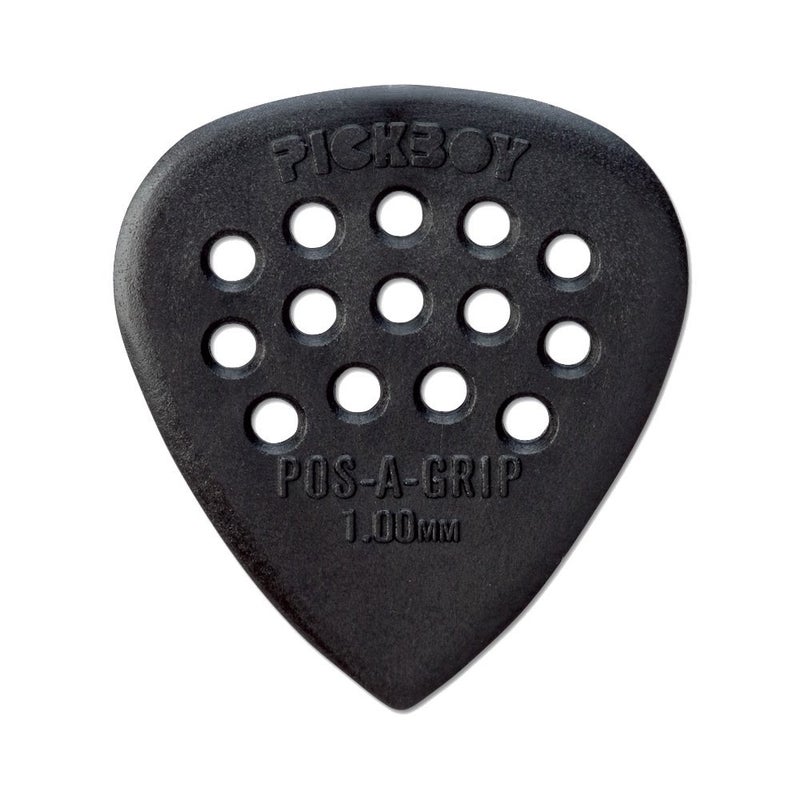 Pickboy PB37P100 Pos-A-Grip Guitar Picks, Black, Carbon/Nylon, 10 Picks